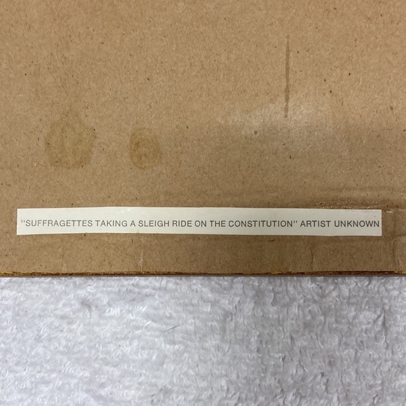 Early American framed print suffragettes sleigh ride on constitution 7x10 - Picture 7 of 7